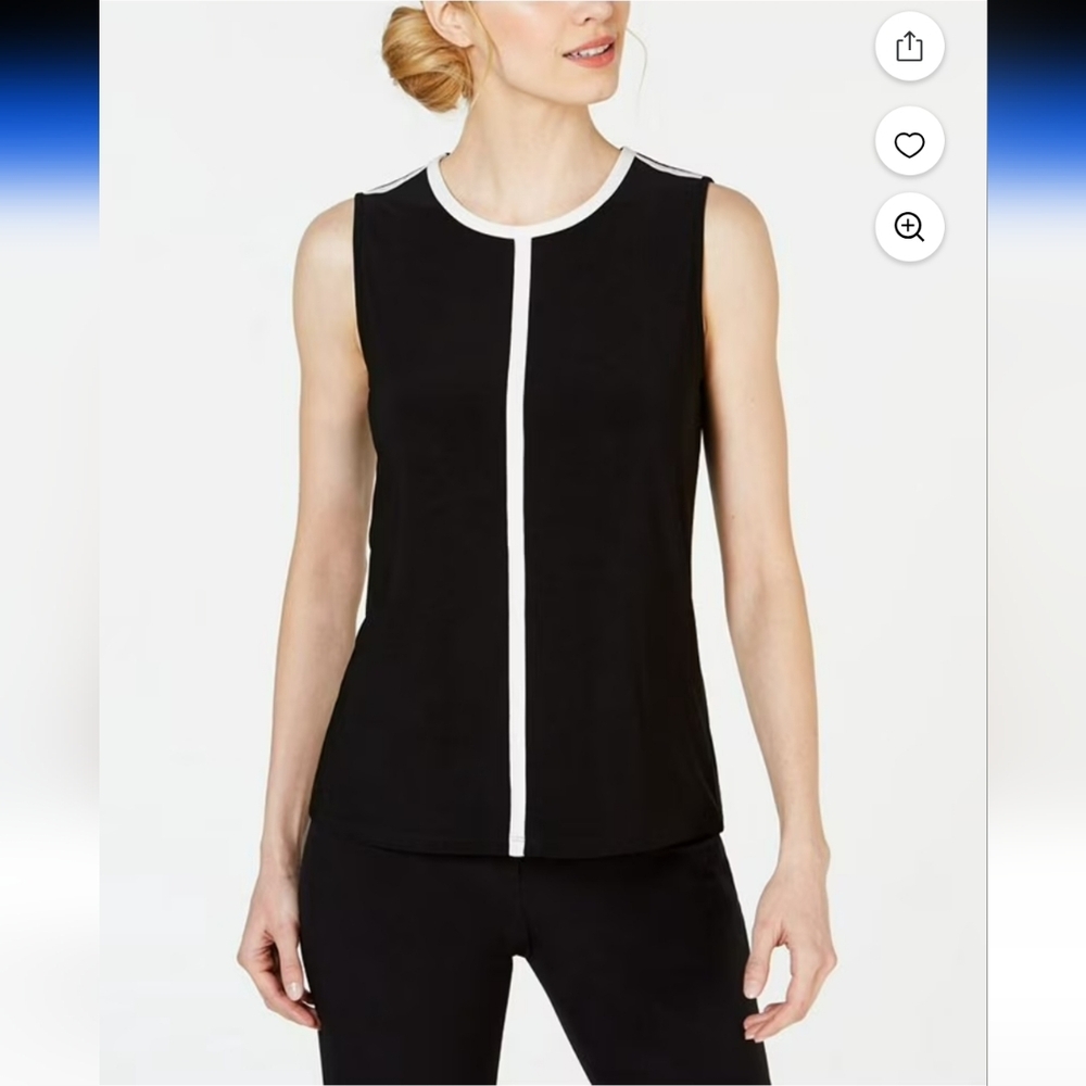 Anne Klein Black Stretchs Tank Top Size L